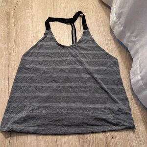 Nike razor back, open back tank top, Color: black with stripes, Size: medium